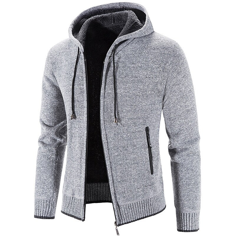 Chandail à capuchon entièrement zippé pour homme