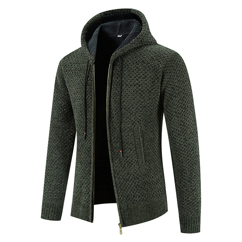 Men's Ribbed Knit Warm Cardigan Sweater