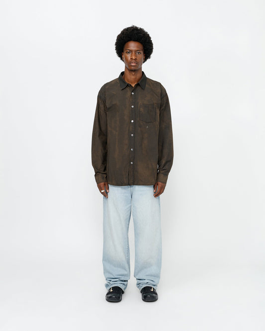 CHEMISE CLASSIQUE MANCHES LONGUES IMPRIMÉ EFFET VAPORISÉ