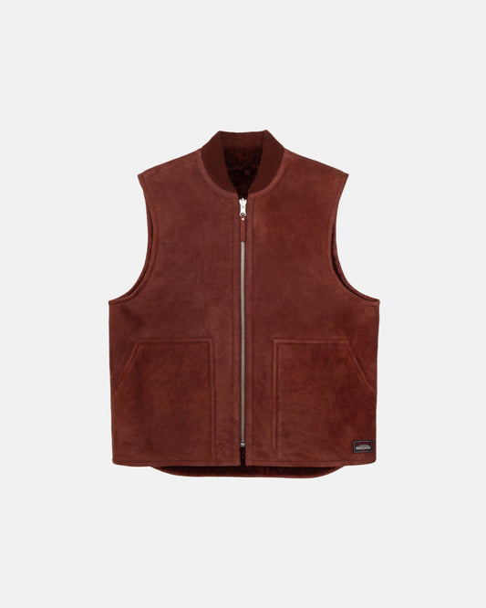 GILET DE TRAVAIL RÉVERSIBLE EN PEAU LAINÉE