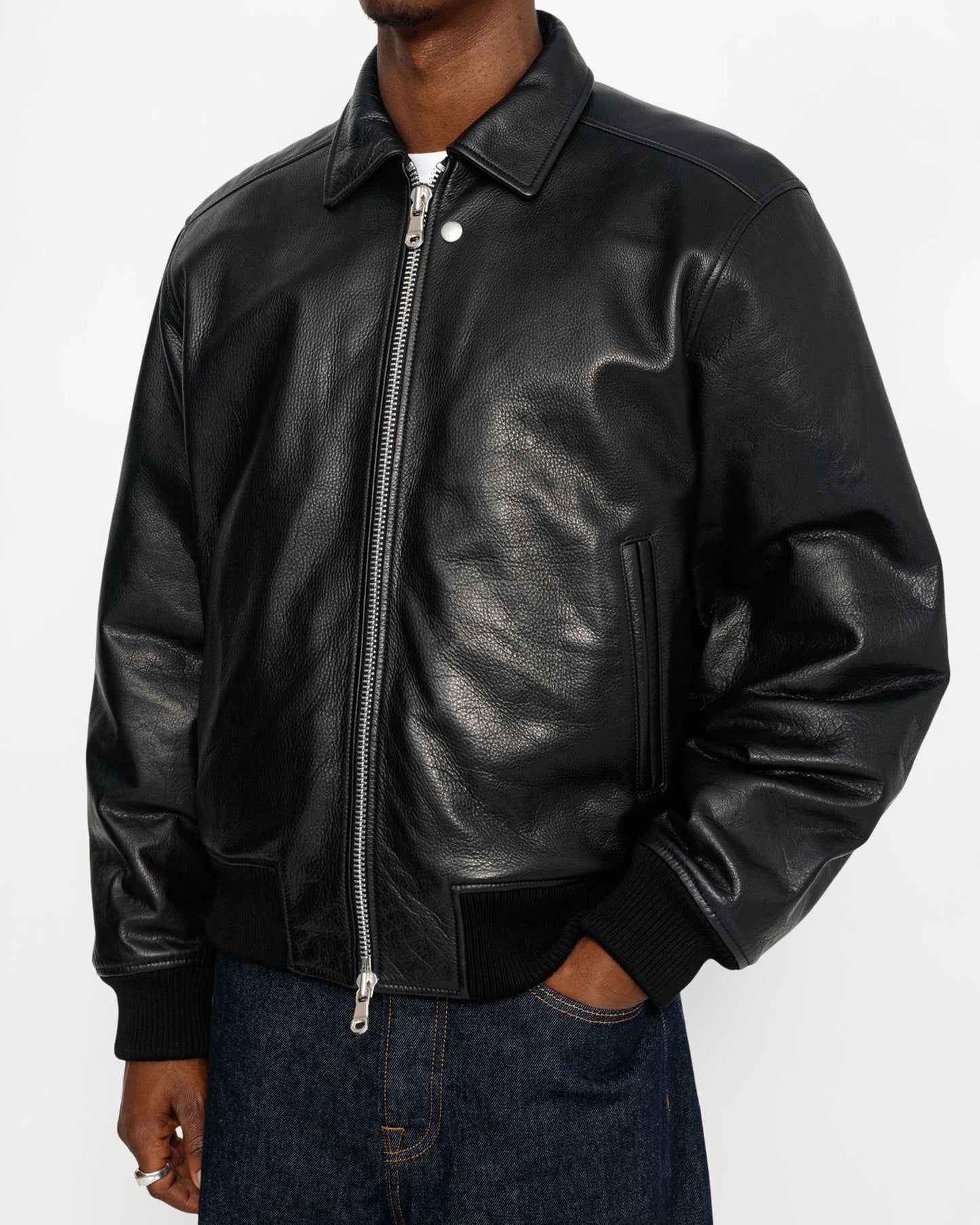 BLOUSON D'AVIATEUR EN CUIR