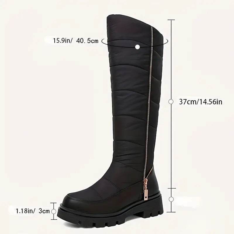 Women's Winter Waterproof Boots - Thick Insulated Snow Boots with Non-Slip Rubber Sole