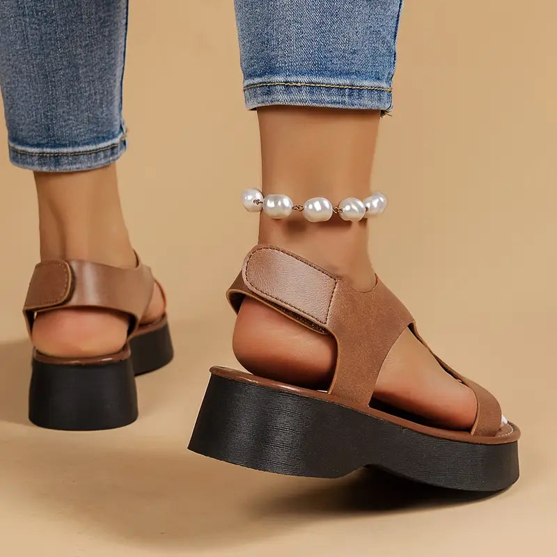 🔥DERNIER JOUR DE PROMOTION -50% - SANDALES ORTHOPÉDIQUES COMPENSÉES EN CUIR POUR FEMME