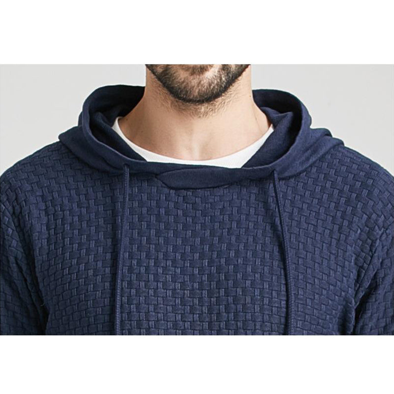 Herren-Pullover Jacquard-Karo-Muster Kapuzenpullover Basic Vintage-Stil